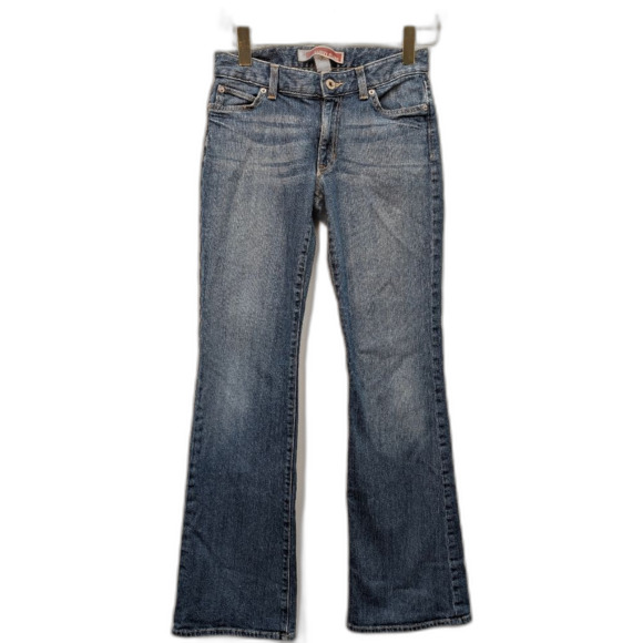 GAP Curvy Flare Blue Jeans Women's 4 Distressed Cotton Bootcut Bell Bottom Pants - Picture 2 of 7